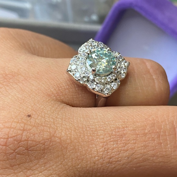 Blooming Flower Moissanite Diamond Engagement Ring - Picture 13 of 17